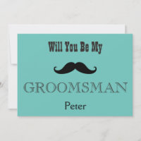 Will You Be My Groomsman Black Moustache