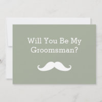 Will You Be My Groomsman Black Moustache