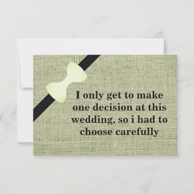 Will you be my Groomsman? Burlap Background Invitation (Front)