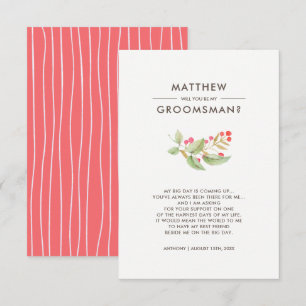 Will you be my Groomsman? Custom Invitation