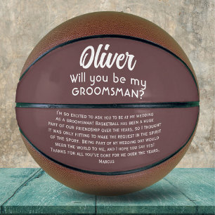 Will you be my Groomsman Custom Name and Text  Basketball