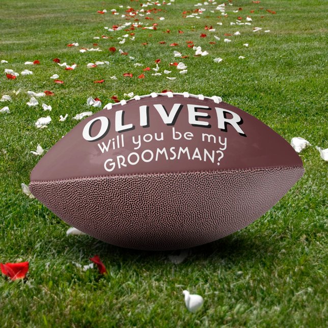 Will you be my Groomsman Custom Name Football (Creator Uploaded)