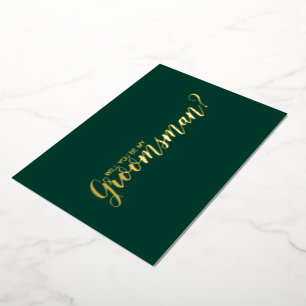 Will You Be My Groomsman? Emerald and Gold