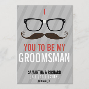 Will you be my Groomsman Geek Glasses invite