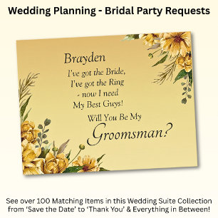 Will You Be My Groomsman? Golden Yellow