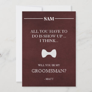 Will  You  Be My Groomsman? Invitation