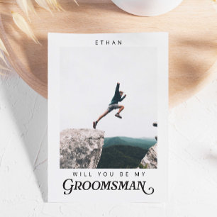 Will you be my Groomsman Minimalist Photo Modern