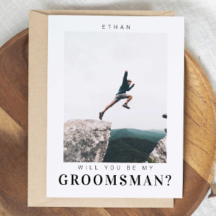 Will you be my Groomsman Minimalist Photo Modern 