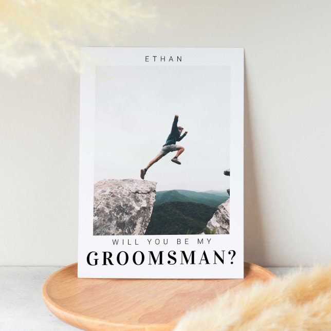 Will you be my Groomsman Minimalist Photo Modern  Invitation (Creator Uploaded)