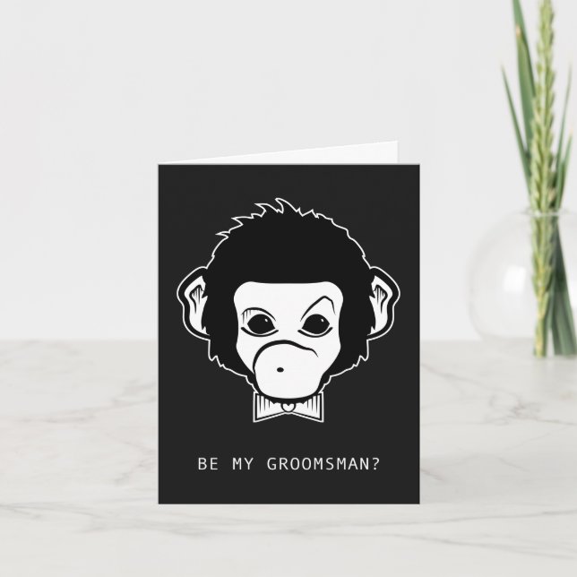 will you be my groomsman? mister monkey invitation (Front)