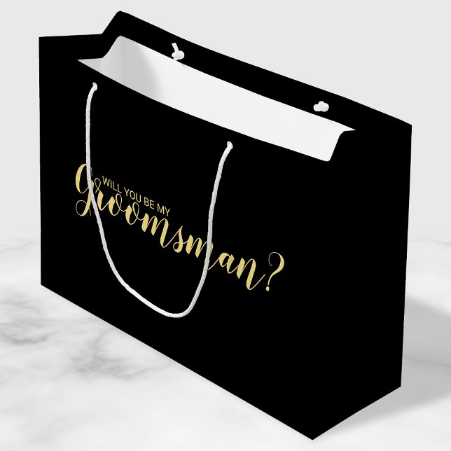 Will You Be My Groomsman? Modern Proposal Large Gift Bag (Creator Uploaded)