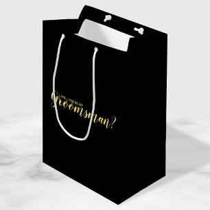 Will You Be My Groomsman? Modern Proposal Medium Gift Bag