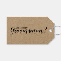 Will You Be My Groomsman? Modern Script Gift Tags