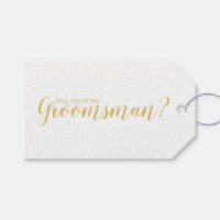 Will You Be My Groomsman? Modern Script Gold