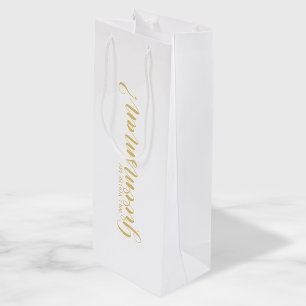 Will You Be My Groomsman? Modern Script Gold Wine Gift Bag