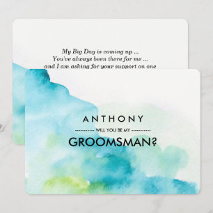 Will you be my Groomsman? Modern Watercolor Invitation
