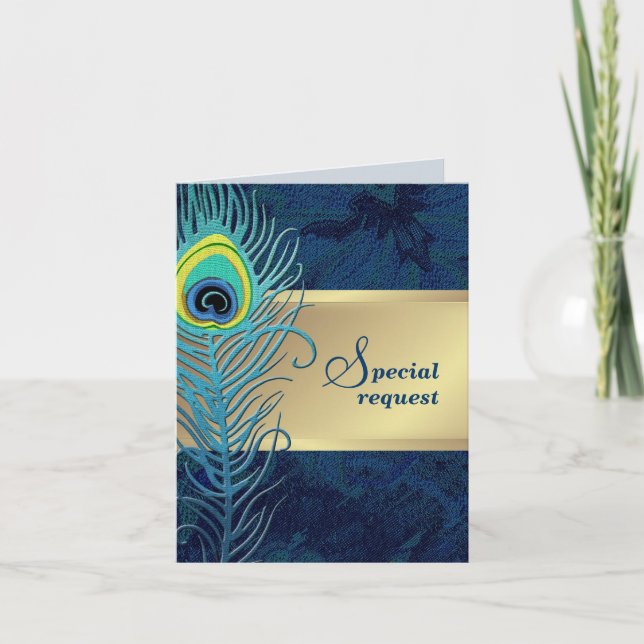 Will you be my Groomsman? Peacock Feather  Invitation (Front)