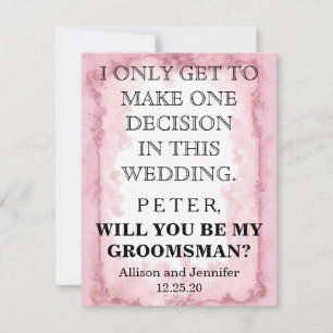 Will you be my Groomsman? Personalised Invitation