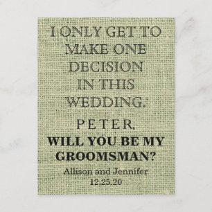 Will you be my Groomsman? Personalised Invitation