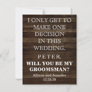 Will you be my Groomsman? Personalised Invitation