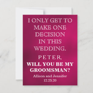 Will you be my Groomsman? Personalised Invitation