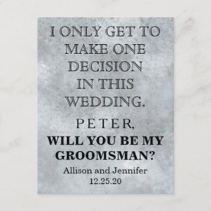 Will you be my Groomsman? Personalised Invitation