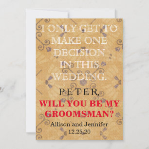 Will you be my Groomsman? Personalised Invitation