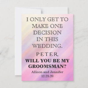 Will you be my Groomsman? Personalised Invitation