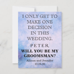 Will you be my Groomsman? Personalised Invitation
