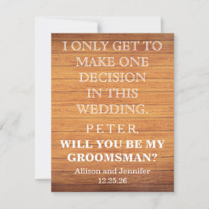 Will you be my Groomsman? Personalised Invitation