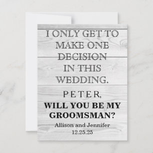 Will you be my Groomsman? Personalised Invitation