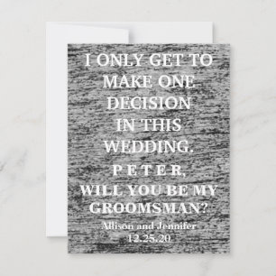 Will you be my Groomsman? Personalised Invitation
