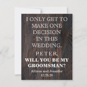 Will you be my Groomsman? Personalised Invitation