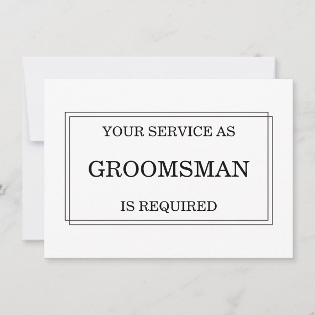 Will you be my Groomsman? Personalised Invitation (Front)