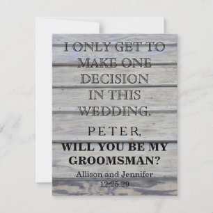 Will you be my Groomsman? Personalised Invitation
