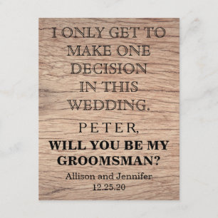 Will you be my Groomsman? Personalised Invitation