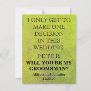 Will you be my Groomsman? Personalised Invitation