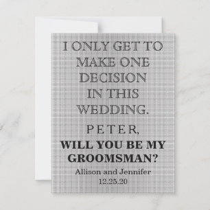 Will you be my Groomsman? Personalised Invitation