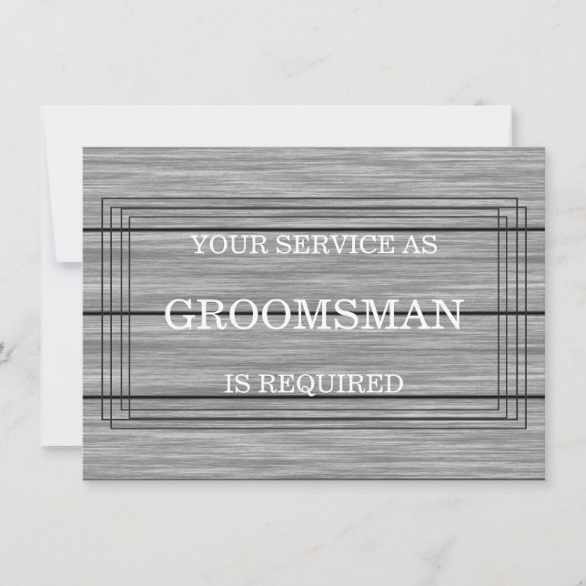 Will you be my Groomsman? Personalised Invitation (Front)