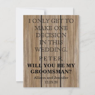 Will you be my Groomsman? Personalised Invitation