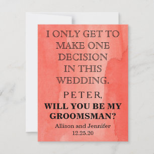 Will you be my Groomsman? Personalised Invitation