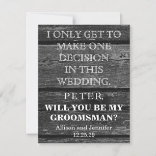 Will you be my Groomsman? Personalised Invitation