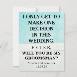 Will you be my Groomsman? Personalised Invitation