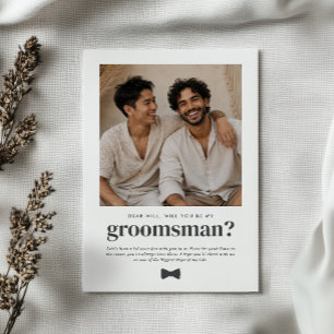 Will You Be My Groomsman Photo Proposal Invitation