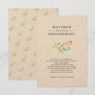 Will you be my Groomsman? Rustic Invitations