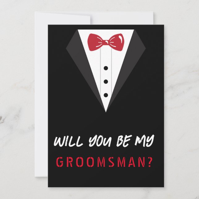 Will You Be My Groomsman? Thank You Card (Front)