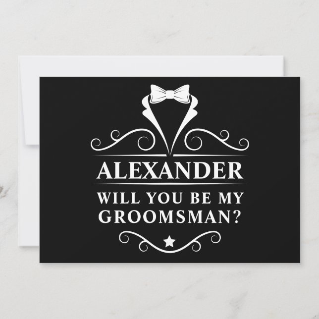 Will You Be My Groomsman Tuxedo Tie Card (Front)