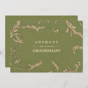 Will you be my Groomsman? Vintage Pattern Invitation