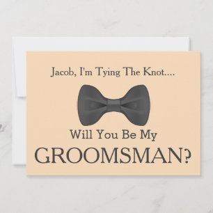 Will You Be my Groomsman with Grey Bow Invitation