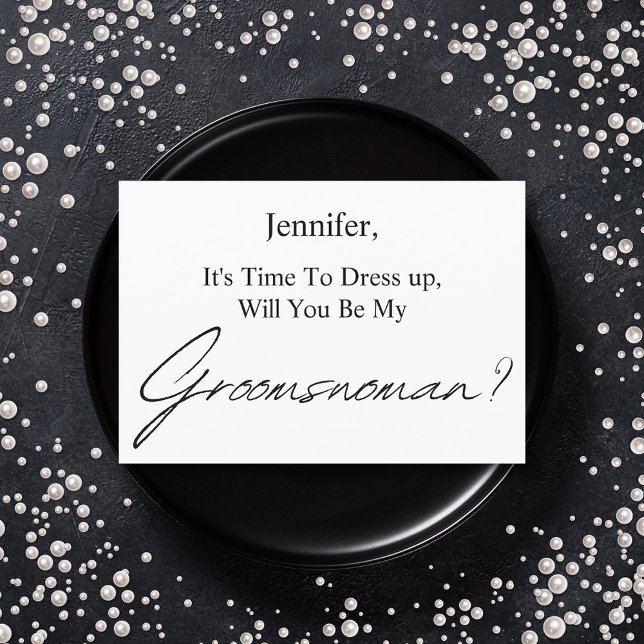 will you be my groomswoman minimal proposal  invitation (Creator Uploaded)